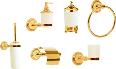 Набор Дозатор Boheme Hermitage Gold 10367 + Стакан 10353 + Полотенцедержатель 10354 + Ершик 10363 + Держатель 10350 + Контейнер 10364