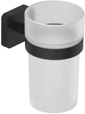 Стакан для ванной Kludi Vela S 2597539 настенный, черный, стеклянный