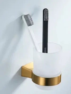 Стакан для зубных щеток / стакан для ванной комнаты Shevanik SG5712G, золотой сатин