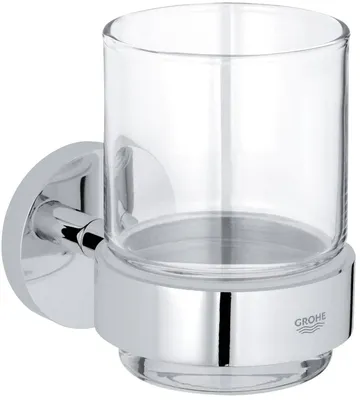 Стакан для ванной Grohe Essentials 40447001 настенный, хром, стеклянный