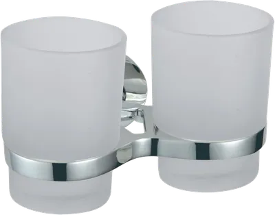 Стакан для ванной Savol 87 S-008768 настенный, хром, стеклянный, двойной