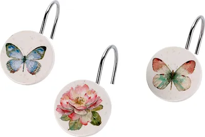 Крючки для шторы Avanti Butterfly Garden 13882G белые
