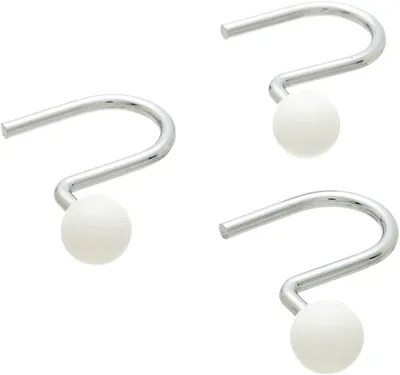 Крючки для шторы Blonder Home Ball Hook White белые, хром