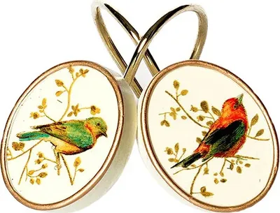 Крючки для шторы Avanti Gilded Birds 11984G белые, золото
