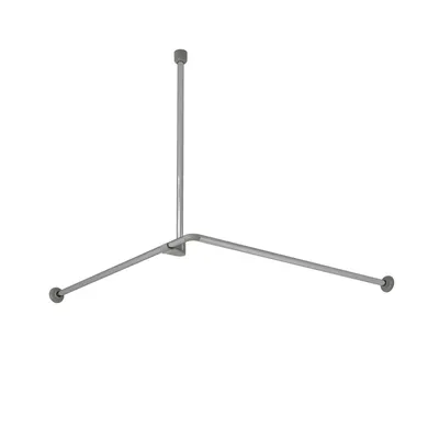 Угловой карниз для ванны Wasserkraft Dinkel SC-469090 90x90 см, Г-образный, серебристый