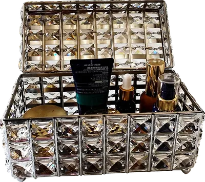 Контейнер Kassatex Crystal Silver CRY-LPB-SLV глянцевый хром, настольный