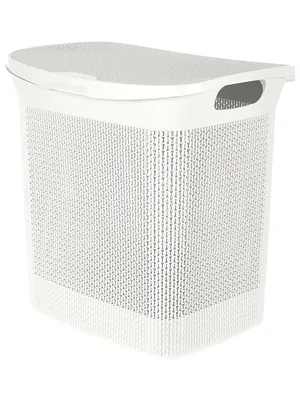 Корзина для белья Keeplex Ajur 248264 35 л, напольная, белая, прямоугольная, пластик