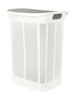 Корзина для белья Keeplex Ajur 248266 50 л, напольная, белая, прямоугольная, пластик