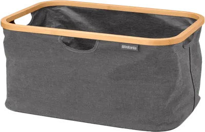 Корзина для белья Brabantia 232725 40 л, напольная, серая, черная, прямоугольная, текстиль