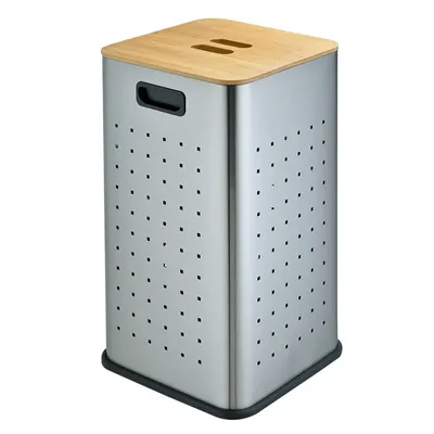 Корзина для белья Weltwasser WW Nansy MT 35L 35 л, напольная, квадратная, бамбук, металл