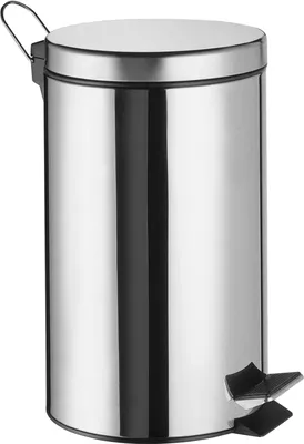 Мусорное ведро Wasserkraft K-637 7 л, для туалета, для кухни, хром