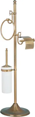 Стойка Boheme Medici 10631 для туалета, напольная, белая, бронза