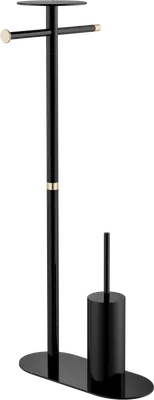 Стойка Boheme Venturo 10953-B-G для туалета, с полкой, напольная, черная, золото