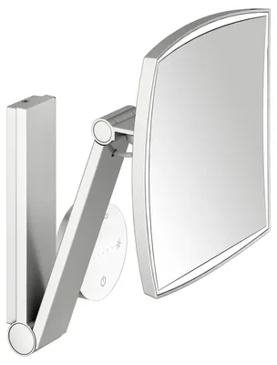 Косметическое зеркало Keuco iLook Move 17613 с подсветкой, настенное, с увеличением, нержавеющая сталь finish, с сенсорной панелью