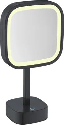 Косметическое зеркало Java S-M331H с подсветкой, настольное, с увеличением, черное
