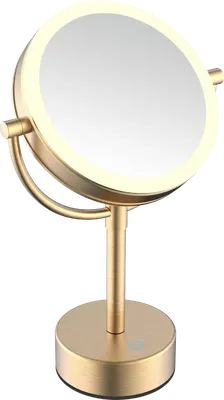 Косметическое зеркало Java S-M221LB с подсветкой, настольное, с увеличением, матовое золото