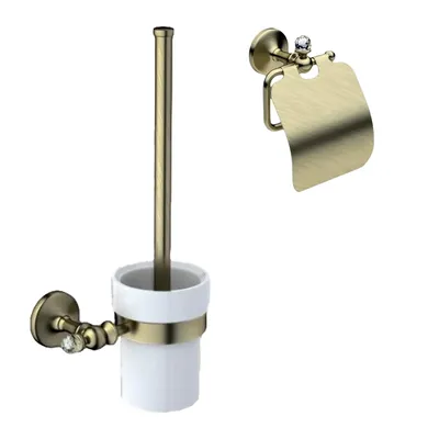 Набор Держатель Art&Max Антик кристалл (Antic Crystal) AM-E-2683SJ-Br + Ершик AM-E-2681SJ-Br