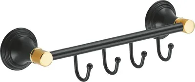 Крючок Fixsen Luksor FX-71605-4B золото, черный, на шурупах