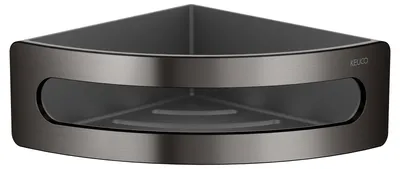 Полка для душа Keuco Elegance 11657 угловая, подвесная, шлифованный черный титан, антрацит