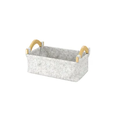 Корзина для белья Wasserkraft Aula WB-110-S серая, прямоугольная, текстиль, дерево