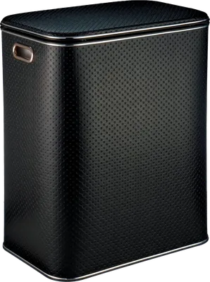 Корзина для белья Geralis PBH-S 81 л, напольная, черная, прямоугольная, пластик, искусственная кожа