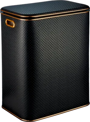 Корзина для белья Geralis PBG-S 81 л, напольная, черная, прямоугольная, пластик, искусственная кожа