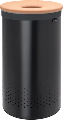 Корзина для белья Brabantia 120022 60 л, напольная, черная, круглая, металл, пластик, текстиль
