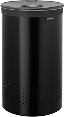 Корзина для белья Brabantia 242380 60 л, напольная, черная, круглая, металл