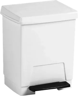 Мусорное ведро Nofer Black 14025.W 8 л, для туалета, белое, + Салфетки Nofer OC-1-33 100 шт P