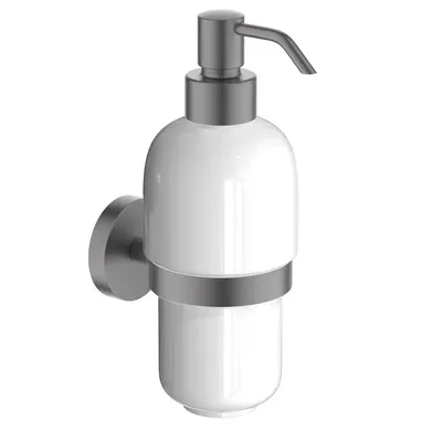 Дозатор для жидкого мыла AQUATEK Бетта AQ4605BGM настенный, хром, белый