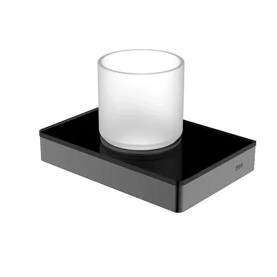 Стакан для ванной Black&White Gravity 9605GM настенный, черный, стеклянный