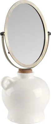 Косметическое зеркало Moroshka Naturel настольное, белое