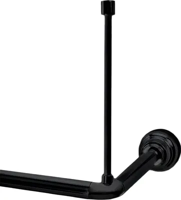 Угловой карниз для ванны Grekon 1270-170/21BLK 170x90 см, Г-образный, глянцевый черный