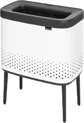 Корзина для белья Brabantia 200502 60 л, напольная, белая, черная, прямоугольная, металл, пластик, текстиль