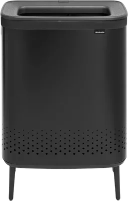 Корзина для белья Brabantia 200564 90 л, напольная, черная, прямоугольная, металл, пластик, текстиль