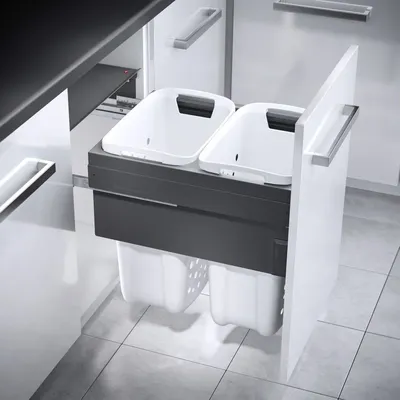 Система хранения белья Laundry-Carrier 50, 2х33л серая рама Hailo
