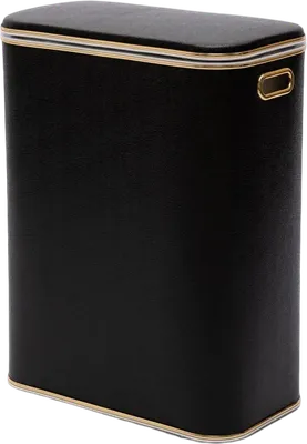 Корзина для белья Geralis KHBG-B 67 л, напольная, черная, прямоугольная, пластик, искусственная кожа