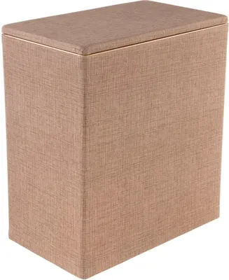 Корзина для белья Cameya Вamboo beige L-B напольная, бежевая, прямоугольная, искусственная кожа, дерево