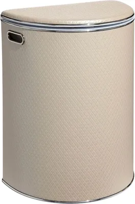 Корзина для белья Geralis NCLH-O 61 л, напольная, бежевая, пластик, искусственная кожа
