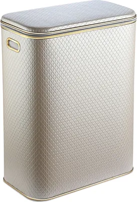 Корзина для белья Geralis NCLG-B 67 л, напольная, бежевая, прямоугольная, пластик, искусственная кожа