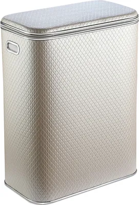 Корзина для белья Geralis NCLH-B 67 л, напольная, бежевая, прямоугольная, пластик, искусственная кожа