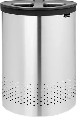 Корзина для белья Brabantia 105029 55 л, напольная, хром, черная, металл, пластик