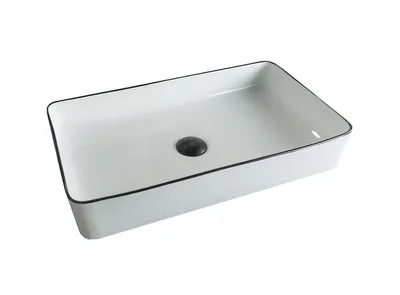 Накладная раковина GID Geometrico Nc9399 60 глянцевая белая, прямоугольная, фаянс