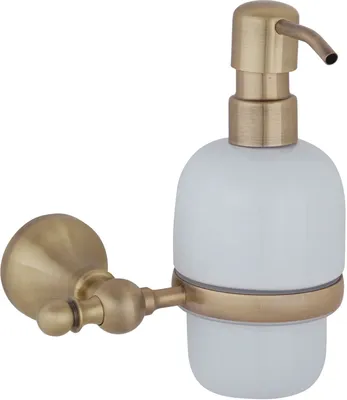 Дозатор для жидкого мыла Veragio Gialetta VR.GIL-6470.BR настенный, бронза, белый