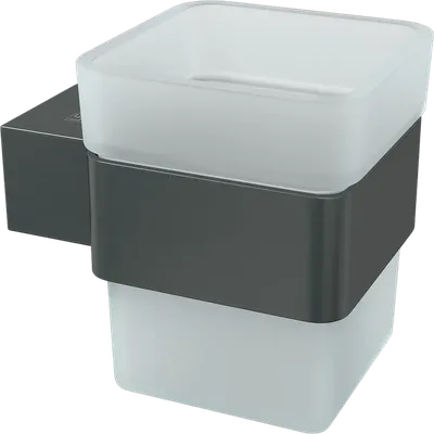 Стакан для ванной Lemark Smooth line 9736015 настенный, черный