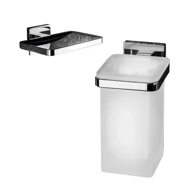 Набор Стакан Colombo Design BasicQ B3702.CR-VAN + Мыльница B3781.CR