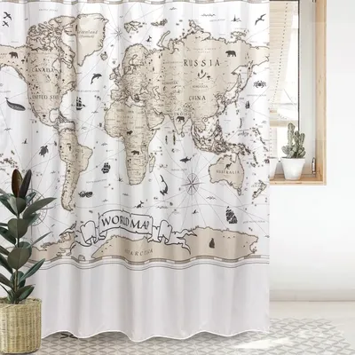 Штора для ванной Bath Plus Charme Red ch-21319 200х200, Nautical World Map II