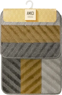 Комплект ковриков Dasch Марсела HY-P21003 70x50 см, для ванной, серый, бежевый
