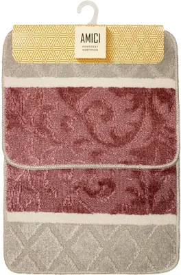 Комплект ковриков Dasch Ариана HY-P21001 70x50 см, для ванной, розовый, серый