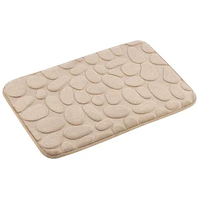 Коврик Рыжий кот Stone 60x40 см, для ванной, бежевый, рисунок